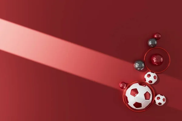 Fußball Bälle Objekt Sport Ball Design Fußball Element Konzept Illustration — Stockfoto
