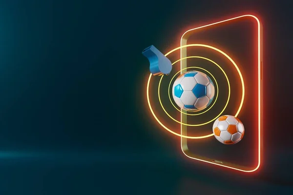 Σχεδιασμό Αντικείμενο Ποδοσφαίρου Ρεαλιστική Απόδοση Αφηρημένο Φουτουριστικό Υπόβαθρο Εικόνα Έννοια — Φωτογραφία Αρχείου
