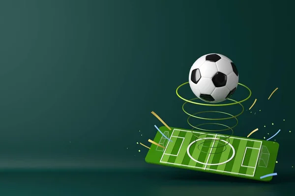 Fußball Objektdesign Realistische Darstellung Abstrakter Futuristischer Hintergrund Illustration Bewegungsgeometrie Konzept — Stockfoto