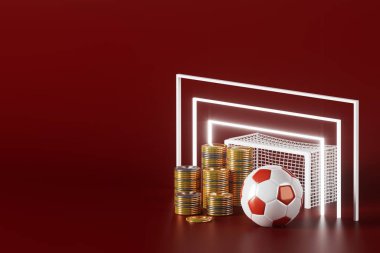 3D futbol objesi tasarımı. Gerçekçi yorumlama. Soyut fütürist arka plan. 3 boyutlu illüstrasyon. Hareket geometrisi kavramı. Spor yarışması grafiği. Turnuva oyunu içeriği. futbol topu elemanı.