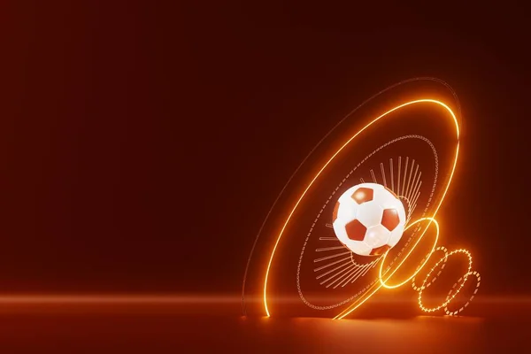 Σχεδιασμό Αντικείμενο Ποδοσφαίρου Ρεαλιστική Απόδοση Αφηρημένο Φουτουριστικό Υπόβαθρο Εικόνα Έννοια — Φωτογραφία Αρχείου