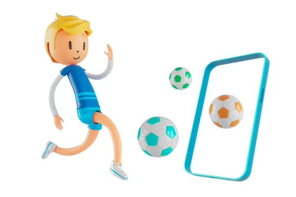 Boy Cartoon Character Action Clipping Path Illustrator Sport Activity Exercise — Stock Photo, Image