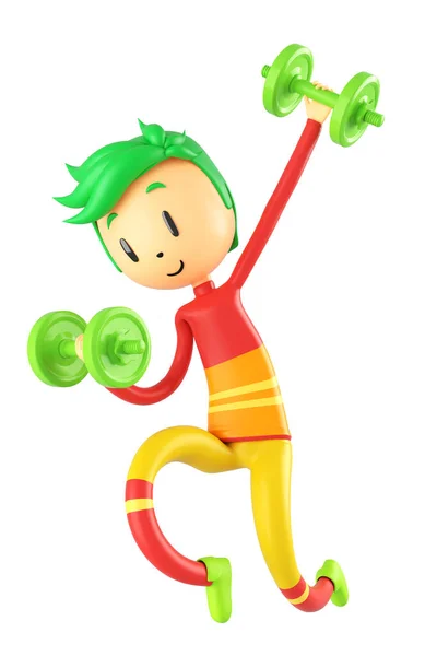 Boy Cartoon Character Action Clipping Path Illustrator Sport Activity Exercise — Foto Stock