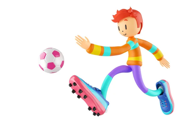 Boy Cartoon Figur Aktion Mit Ausschnitt Weg Illustrator Sport Treiben — Stockfoto