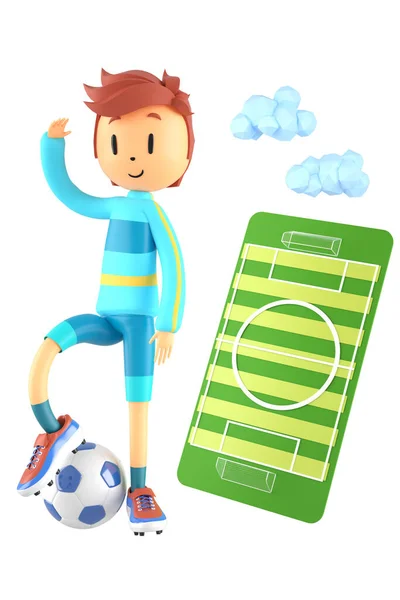 Boy Cartoon Character Action Clipping Path Illustrator Sport Activity Exercise — 图库照片