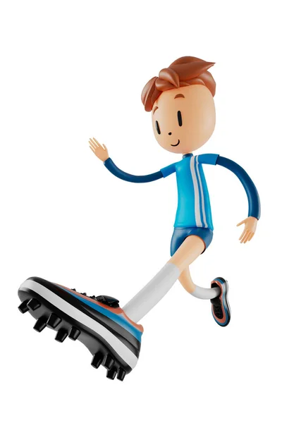 Boy Cartoon Character Action Clipping Path Illustrator Sport Activity Exercise —  Fotos de Stock