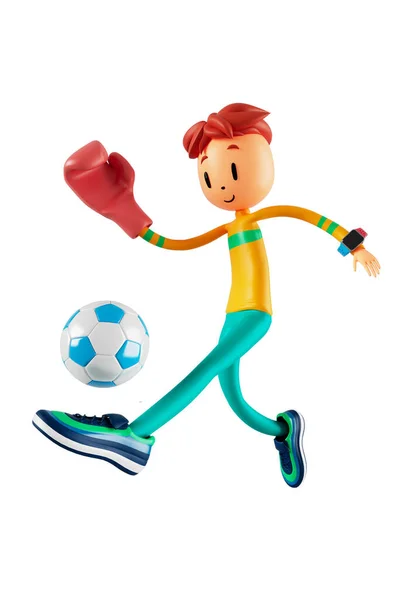 Person Cartoon Character Boy Girl Sports Objects Illustration Fitness Activity — Zdjęcie stockowe