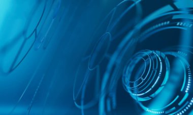 Teknoloji Hitech 3D geçmişi. 3 boyutlu illüstrasyon. Fütürist arka plan tasarımı. Soyut nesne ögesi. Geleceğin duvar kağıdı sembolü. kopyalama alanı. Dijital grafik. İletişim ağı parlıyor. Basit ışık