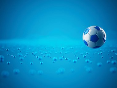 Futbol topu 3D nesnesi. 3 boyutlu illüstrasyon. Grafik arkaplan elemanı Spor soyut arka plan. Futbol tasarım yarışması konsepti sanatı. dijital teknoloji elementi güzel ışıklandırma alanı boş 