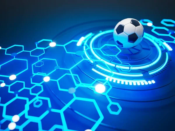 Futbol Topu Nesnesi Boyutlu Illüstrasyon Grafik Arkaplan Elemanı Spor Soyut — Stok fotoğraf