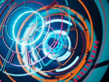 3d arkaplan resimleri çizimi. Teknoloji yüksek teknolojili tasarım. Üç boyutlu geometrik soyut duvar kağıdı. dijital tasarım grafik sanatı. Fütürist teknoloji elementi. Dekorasyon poster şablonu arkaplan alanını göster