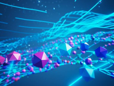 3d arkaplan resimleri çizimi. Teknoloji yüksek teknolojili tasarım. Üç boyutlu geometrik soyut duvar kağıdı. dijital tasarım grafik sanatı. Fütürist teknoloji elementi. Dekorasyon poster şablonu arkaplan alanını göster
