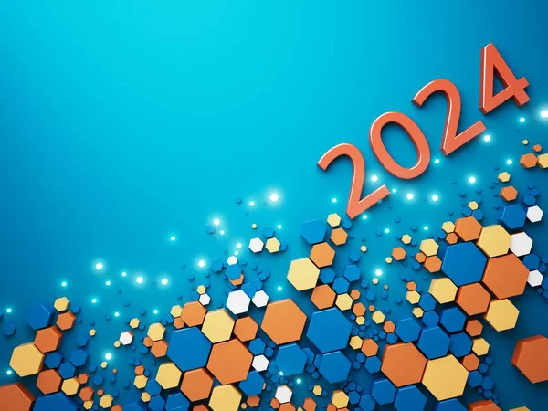 Glad Nyårsfest Grafisk Abstrakt Design Geometriskt Firande Glad Inredningsidé 2024 — Stockfoto
