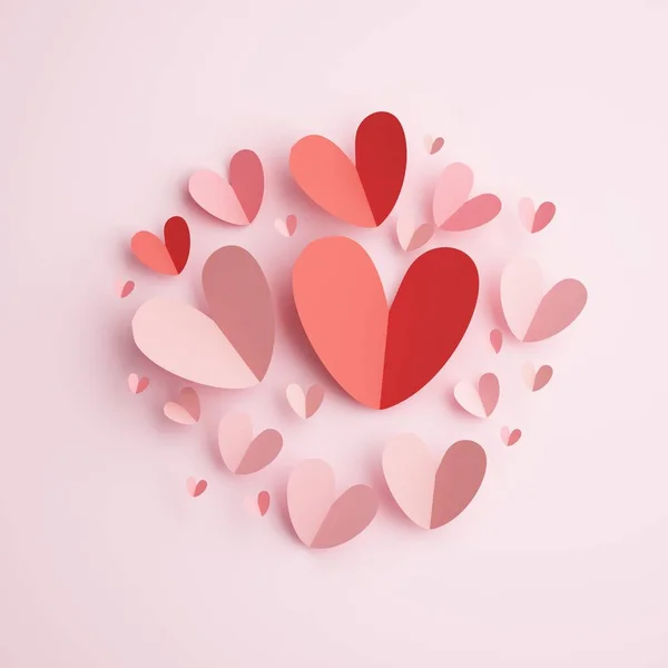 Ilustración Corazón Papel Genera Imágenes Fondo San Valentín Diseño Color — Foto de Stock