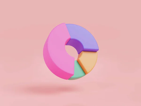 Cirkel Diagram Grafiek Pictogram Roze Achtergrond Donut Grafiek Taart Grafiek — Stockfoto