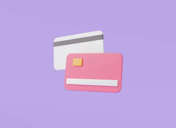 Credit Card Icon Isolated Purple Background Payment Money Saving Money —  Fotos de Stock