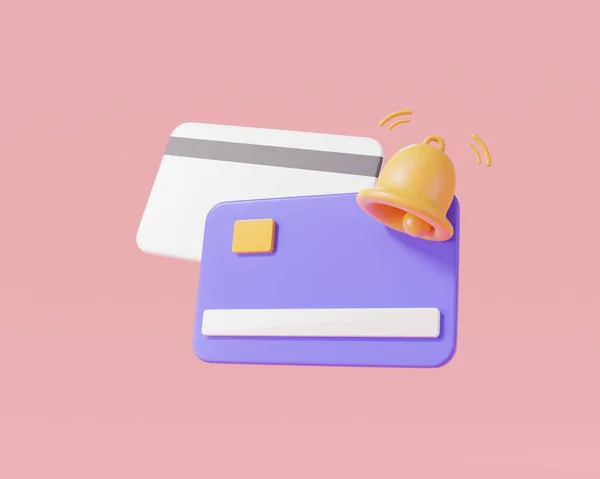 Kreditkarte Mit Klingelzeichen Zahlungsbenachrichtigung Zahlungsfälligkeitsdatum Warnung Oder Alarm Mahnbenachrichtigung Neue — Stockfoto