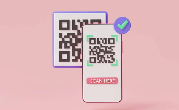Digitalização Código Smartphone Para Verificação Pagamento Transação Pagamento Digitalizar Código — Fotografia de Stock