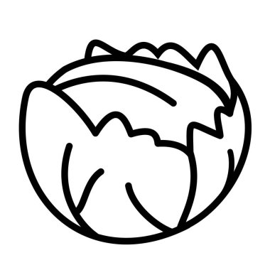 Çocuk boyama kitabı için tüm lahana taslağı. Yazdırmaya hazır.