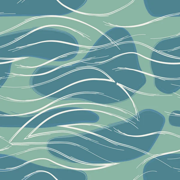 Naadloos Abstract Blauw Patroon Print Voor Textiel Behang Covers Oppervlak — Stockvector