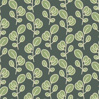 Seamless decorative pattern with cute branches. Print for textile, wallpaper, covers, surface. Retro stylization. For fashion fabric.
