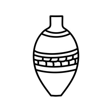 Single hand drawn vase for flowers. Vector illustration in doodle style. Isolate on a white background.