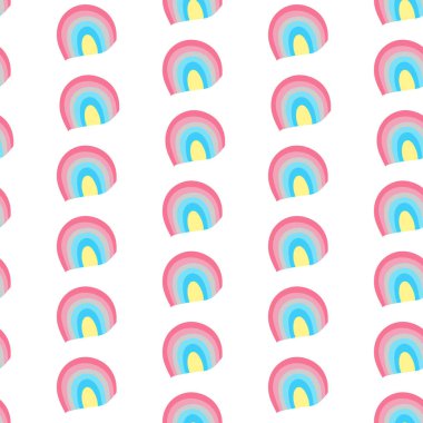 Beautiful pattern with rainbows in colors Genderflux Pride Flag. Print for textile, wallpaper, covers, surface. For fashion fabric. Retro stylization. lgbtqa symbols