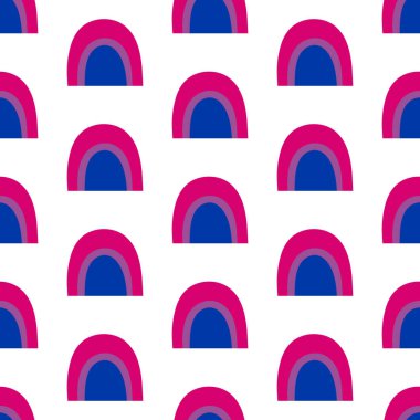Seamless pattern with rainbow of colors of the Bisexual Flag. Print for textile, wallpaper, covers, surface. For fashion fabric. Retro stylization. lgbtqa symbols