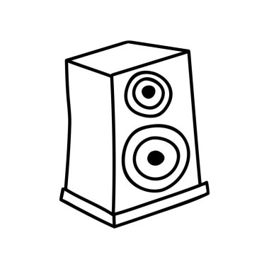 Tek elle çizilmiş müzik sütunu. Doodle vektör çizimi. Beyaz bir arkaplanda izole edilmiş.