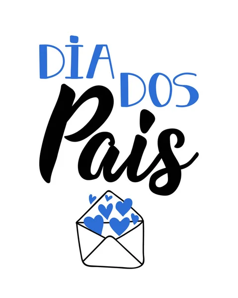 Dia Dos Pais Brazylijskie Litery Tłumaczenie Portugalskiego Szczęśliwego Dnia Ojca — Wektor stockowy