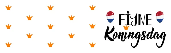 Nederlandse Tekst Happy King Day Letteren Vectorillustratie Vakantie Spandoek Moderne — Stockvector