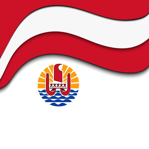 Vorlage Für Den Beitrag Den Sozialen Medien Flagge Französisch Polynesiens — Stockvektor