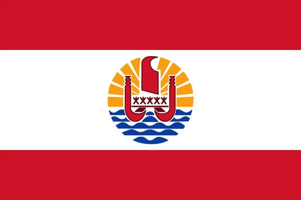 Official Flag French Polynesia Vector Illustration — Stock Vector