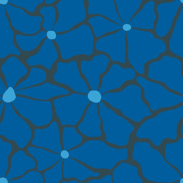 Patrón Sin Costuras Estilo Matisse Con Lindas Flores Azules Impresión — Vector de stock