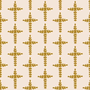 Hristiyan haçlarıyla kusursuz desen. Tekstil, kapak ve yüzey için baskı. Moda kumaşı için. Dini, pürüzsüz desen