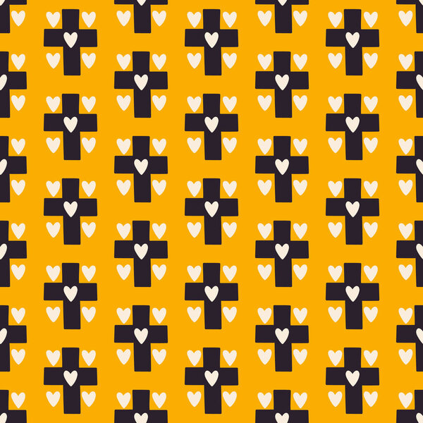 Seamless pattern with Christian crosses. Print for textile, covers, surface. For fashion fabric. Religious seamless pattern.