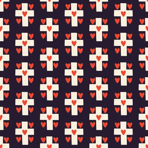 Patrón Sin Costuras Con Cruces Cristianas Impresión Para Textiles Cubiertas — Archivo Imágenes Vectoriales