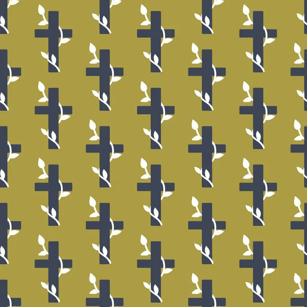 Patrón Sin Costuras Con Cruces Cristianas Impresión Para Textiles Cubiertas — Archivo Imágenes Vectoriales