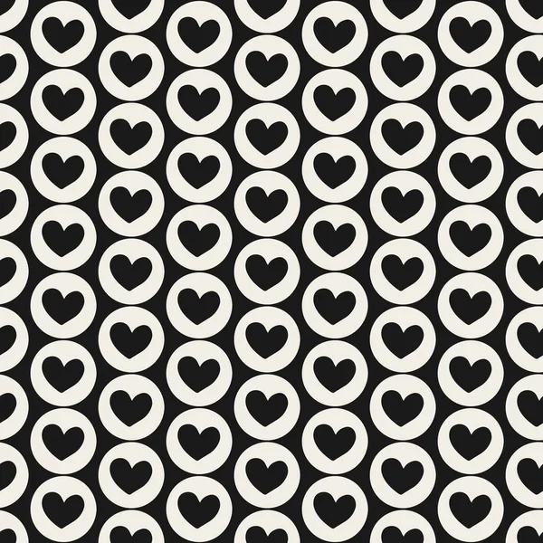 黒い心でシームレスなパターン スタイリッシュなパステルプリント テキスタイル カバー 表面のための印刷 ファッション生地のために 愛のパターン — ストックベクタ