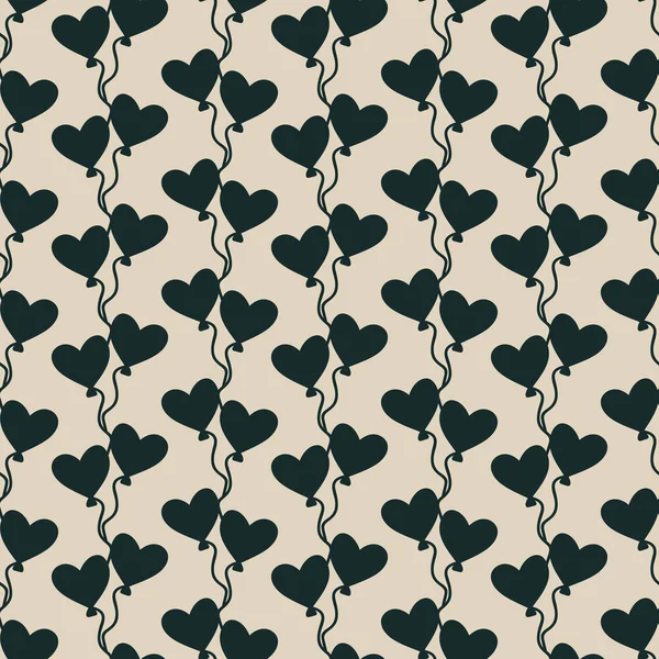 Seamless Pattern Heart Shaped Balloons Stylish Print Print Textile Wallpaper — Stock Vector