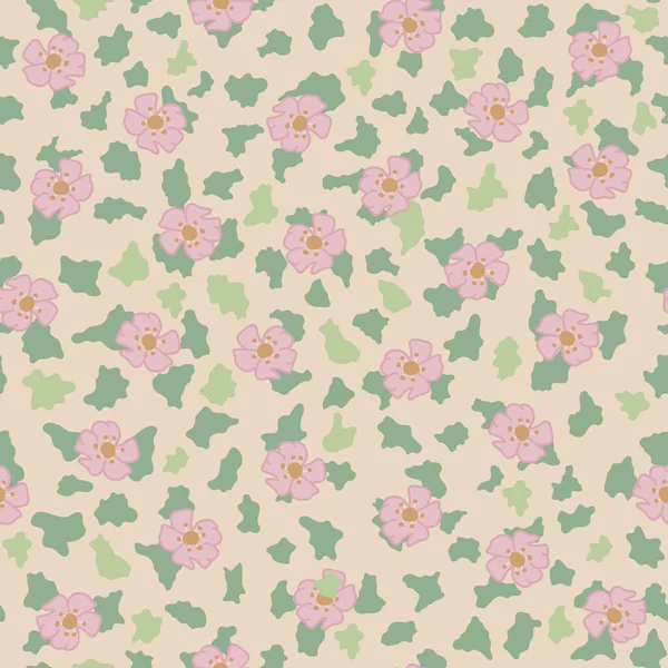 Bezešvé Dekorativní Elegantní Vzor Růžovými Květy Tisk Pro Textil Tapety — Stockový vektor