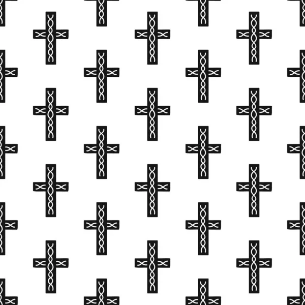 Padrão Sem Costura Com Cruzes Cristãs Impressão Para Têxteis Papel — Vetor de Stock