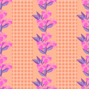 Parlak çiçekli kusursuz dekoratif zarif desen. Tekstil, duvar kâğıdı, kapak, yüzey baskısı. Retro stil. Moda kumaşı için.