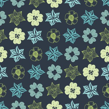 Seamless decorative elegant pattern with flowers. Print for textile, wallpaper, covers, surface. Retro stylization. For fashion fabric. clipart