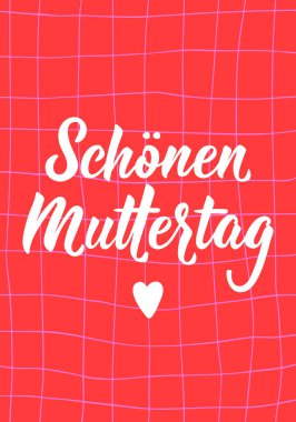 Almanca 'dan çeviri: Anneler Günün kutlu olsun. Tebrik kartları, posterler ve sosyal medya için mükemmel bir tasarım. Alman Harfleri.