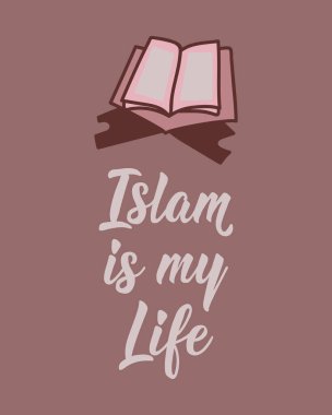 İslam benim hayatım. Ramazan harfleri. Tebrik kartları, posterler ve sosyal medya için mükemmel bir tasarım. Din İslami alıntı