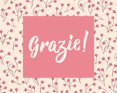 Teşekkür ederim. İtalyanca çeviri - Teşekkürler. Tebrik kartları, posterler ve sosyal medya için mükemmel bir tasarım. İtalyan Harfleri.