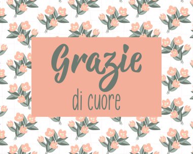 Teşekkür ederim. Teşekkür ederim. İtalyanca çevirisi - Çok teşekkür ederim. Tebrik kartları, posterler ve sosyal medya için mükemmel bir tasarım. İtalyan Harfleri.