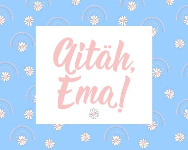 Estonca 'dan çeviri: Teşekkürler, anne. Anneler günü kartı. Tebrik kartları, posterler ve sosyal medya için mükemmel bir tasarım. Estonya Harfleri.