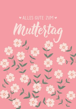 Almanca 'dan çeviri: Anneler Günün kutlu olsun. Tebrik kartları, posterler ve sosyal medya için mükemmel bir tasarım. Alman Harfleri.